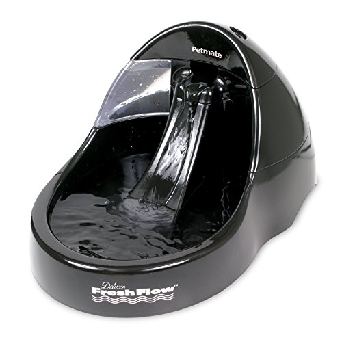 Petmate Deluxe Fresh Flow Dog and Cat Water Fountain 3 Sizes,Black