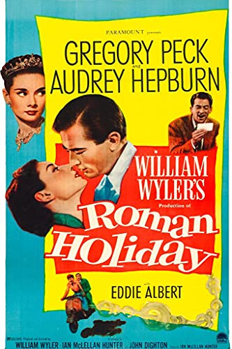 Roman Holiday Movie Audrey Hepburn Gregory Peck Retro Vintage Movie Theater Decor Classic Hollywood Film Indie Decor Romance Romantic Movie Thick Paper Sign Print Picture 8x12