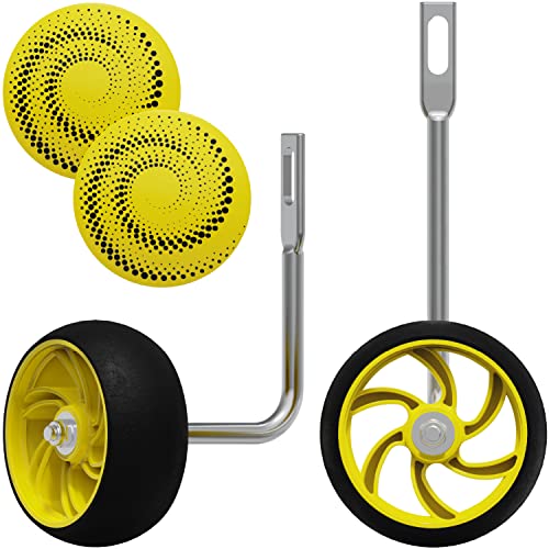 Ultraverse Kids Bike Training Wheels for 20 Inch Tire Size with Wide Silent Wheels - Only for Single Speed Bicycles - Great Trainer Stabilizers for Girls, Boys Bike - Yellow Kit