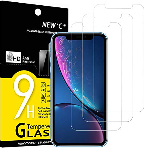 NEW'C [3 Pack] Designed for iPhone 11 and iPhone XR (6.1') Screen Protector Tempered Glass, Case Friendly Ultra Resistant