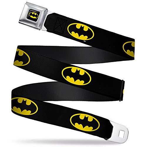 Buckle-Down Seatbelt Belt - Batman Shield Black/Yellow - 1.0' Wide - 20-36 Inches in Length