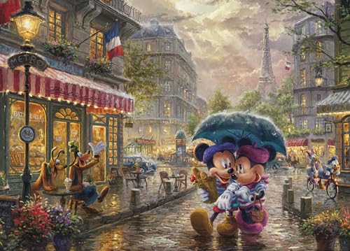 Ceaco - Thomas Kinkade - Disney - Mickey & Minnie in Paris - 1000 Piece Jigsaw Puzzle