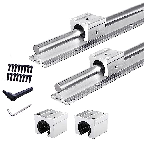 CNC Parts 2Pcs SBR20-1200mm Linear Rail Guide with 4Pcs SBR20UU Bearing Block for Fully Supported Linear Rail Length 47.2 inch(1200mm)