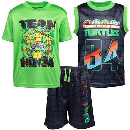 Teenage Mutant Ninja Turtles Toddler Boys 3 Piece Outfit Set: T-Shirt Tank Top Shorts 5T