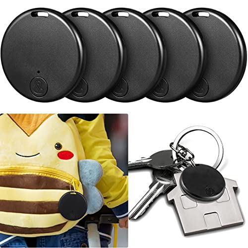 5 Packs Portable GPS Tracking Mobile Tracking Smart Anti Loss Device Key Finder Locator GPS Smart Finders Tracker Device for Kids Dog Pet Cat Wallet Keychain Luggage, Alarm Reminder, App Control (5)