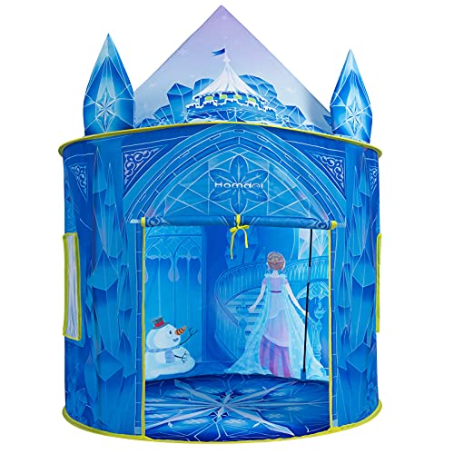 Hamdol Princess Play Tent, Frozen Toy for Girls, Ice Castle Kids Tent Indoor and Outdoor, Large Imaginative Playhouse 51' X 40' with Carrying Bag for 1 2 3 4 5 6 7 8 9 Years Old Girls Gift