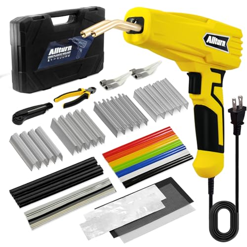 Allturn Upgraded Plastic Welder,Plastic Welding Kit,Hot Stapler Kit,Hot Staples,Plastic Welder Gun (Yellow),Welding Systems,Patent Number D970324.