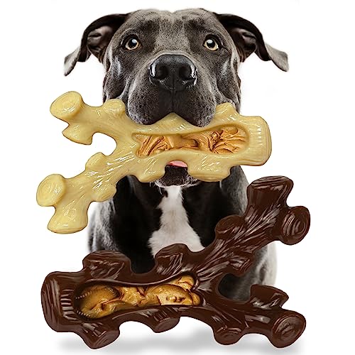 SIHRMIU 2 Pack Dog Chew Toys for Aggressive Chewers,Boredom and Stimulating Best DogToys for Medium/Large Breed,Tough Durable Almost Indestructible Dog Bones for Teeth Cleaning and Training