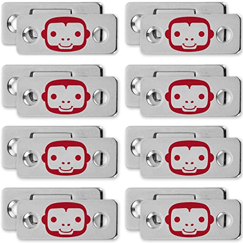 RUBY Monkey Magnets AS-SEEN-ON-TV, Cabinet and Drawer Magnet Sets, Fast and Easy Installation, Just Peel & Stick, Slim Design Fits Virtually Anywhere, 8 Sets