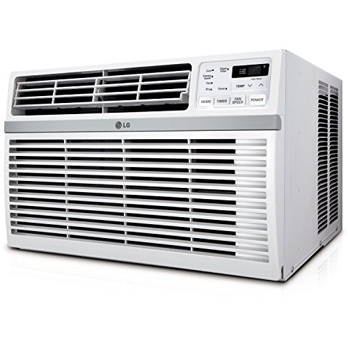 LG 8,000 BTU Window Air Conditioner, 115V, Cools 340 Sq.Ft. for Bedroom, Living Room, Apartment, Quiet Operation, Electronic Control with Remote, 3 Cooling & Fan Speeds, Auto Restart, White
