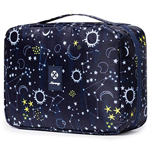 Narwey Hanging Travel Toiletry Bag Cosmetic Make up Organizer for Women Waterproof (Blue Galaxy)