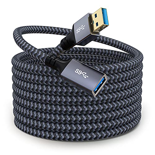 Hisatey USB Extension Cable 20 ft, Long USB Extension Cable USB Extender Nylon Braided USB 3.0 Extension Cable for Webcam, Camera, Phone, Mouse, Keyboard, Printer and More