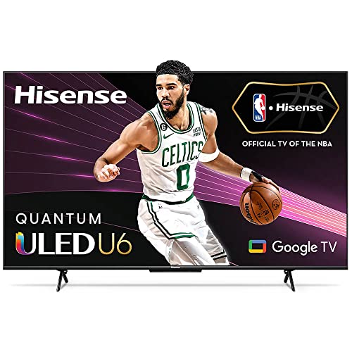 Hisense ULED 4K Premium 65U6H Quantum Dot QLED Series 65-Inch Smart Google TV, Dolby Vision Atmos, Voice Remote, Compatible with Alexa (2022 Model) Black