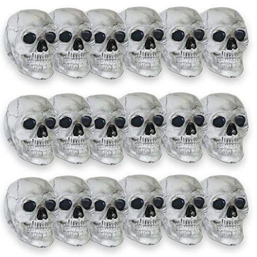 Mini Skulls Plastic Pack - 1.5' x 2' (Pack of 18) - Perfect for Halloween & Gothic-Themed Parties
