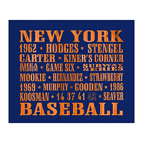 New York Mets- Baseball Sports Wall Decor- Famous MLB Players Vintage Wall Art Typographic Print, Perfect Retro Home Decor, Locker Room Decor, & Man Cave Decor. Great Gift for Mets Fans. Unframed-10x8