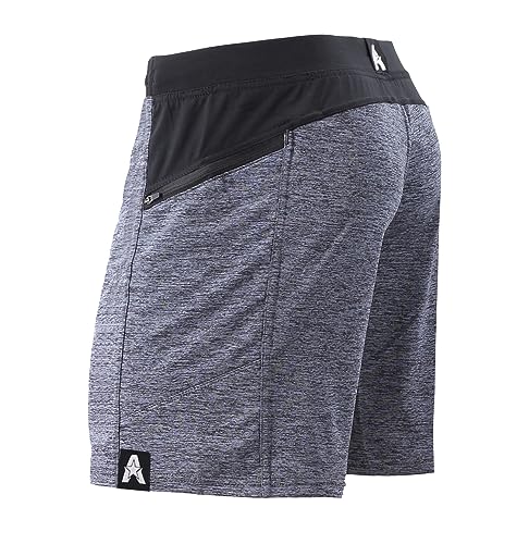 Anthem Athletics Hyperflex 7 Inch Men's Workout Shorts - Zipper Pocket Short for Running, Athletic & Gym Training - Iron Rhino Grey G2 - Medium
