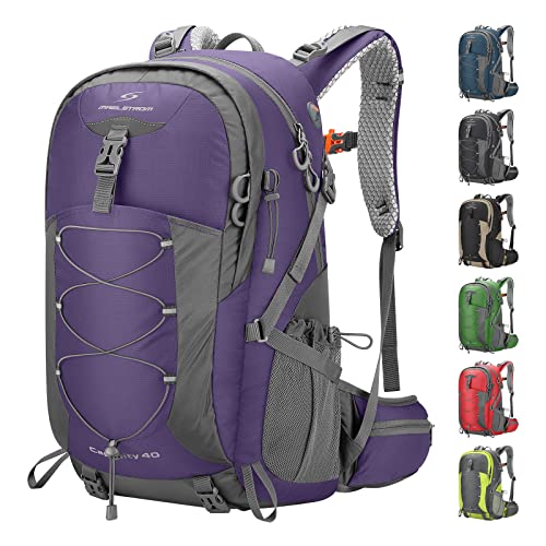 Maelstrom Hiking Backpack,Camping Backpack,40L Waterproof Hiking Daypack with Rain Cover,Lightweight Travel Backpack,Purple