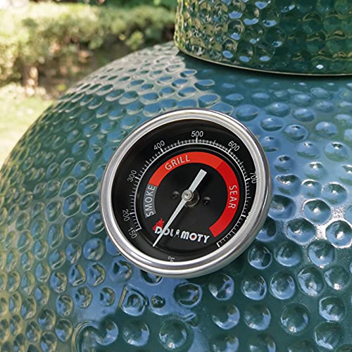 DOLAMOTY Upgrade Thermometer Replacement for Big Green Egg Parts,BGE Temperature Gauge for Green Egg Accessories 150-900°F with 3.3' Large Dial Waterproof and No-Fog Glass Lens(New Version)
