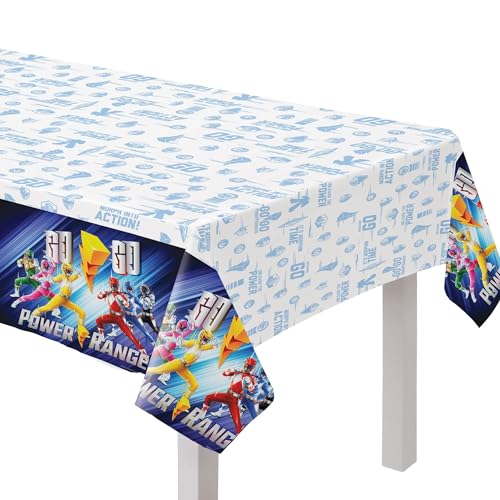 Amscan Power Rangers Themed Plastic Table Cover - 54' x 96' - 1 Pc