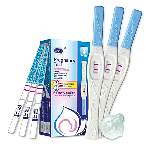 DAVID Pregnancy Test Early Detection HCG Test for Fertility Women, Over 99% Accurate and Reliable Results, Pruebas De Embarazo 6 Days Before Missed Period 6 Count