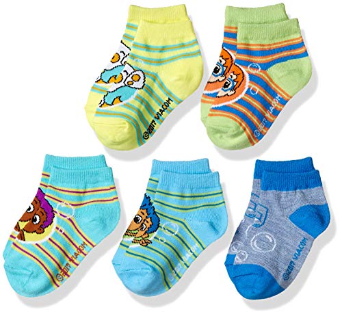 Nickelodeon boys Bubble Guppies 5 Pack Shorty Socks, Assorted Striped Sherbet, Shoe Size 4-8 US