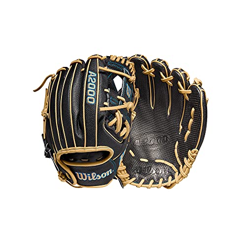 Wilson 2022 A2000 SCDP15SS 11.5' Infield Baseball Glove - Black/Blonde/Blue, Right Hand Throw