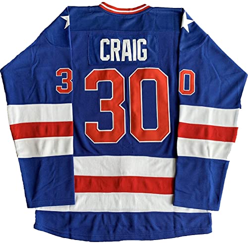 Hockey Jersey of USA 1980 Olympic Team Jerseys #30 Jim Craig Stitched Letters and Numbers White S-XXXL