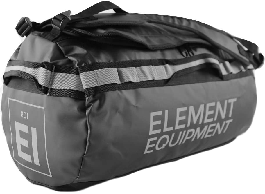 Element Equipment Trailhead Duffel Bag Shoulder Straps Waterproof Black/Grey Large