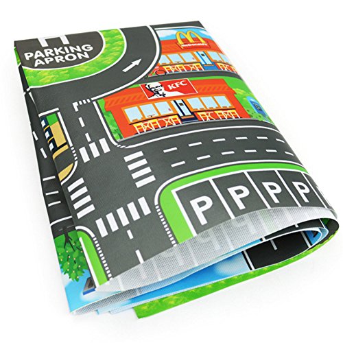 City Life Kids Road Traffic Playmat Rug, Non-Slip Carpet Fun Educational for Play Area Playroom Bedroom, Car City Parking Map,City Parking Map Green