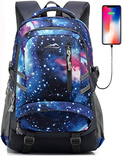 ProEtrade Galaxy Backpack Bookbag for College Laptop Travel,Fit Laptop Up to 15.6 inch Multi Compartment with USB Charging Port Anti theft, Gift for Men Women (Galaxy)