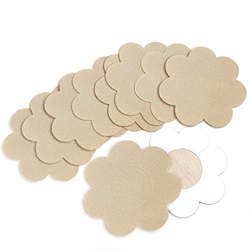 Goldfarm 5 Pairs Nipple Breast Covers,Breast Pasties Disposable Beige Adhesive Bras