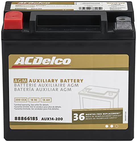 ACDelco Gold AUX14-200 36 Month Warranty Auxiliary AGM 200 CCA Battery