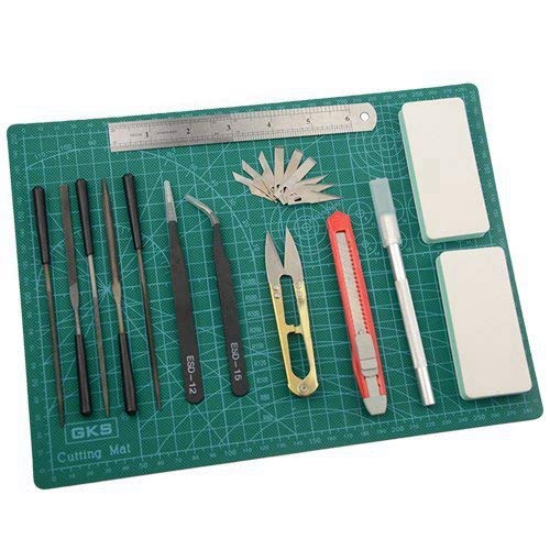 BXQINLENX Professional 15 PCS Gundam Model Tools Kit Modeler Basic Tools Craft Set Hobby Building Tools Kit for Gundam Car Model Building Repairing and Fixing(F)