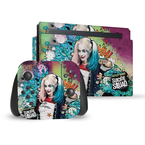 Head Case Designs Officially Licensed Suicide Squad 2016 Harley Quinn Poster Graphics Vinyl Sticker Gaming Skin Decal Cover Compatible with Nintendo Switch Console & Dock & Joy-Con Controller Bundle