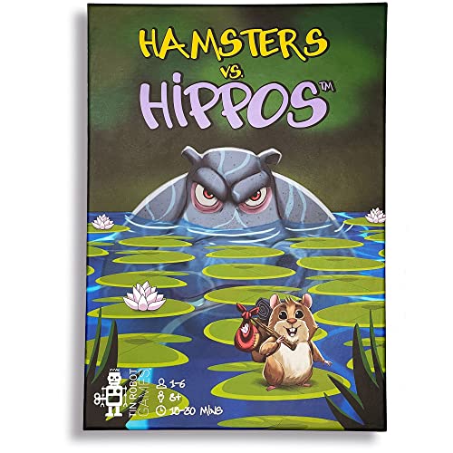 Hamsters vs. Hippos | Tile Flipping Game | 8+ | 1-6 Players | Press-Your-Luck | Cute Hamsters | Family Game Night | 30-40 Minutes Playtime