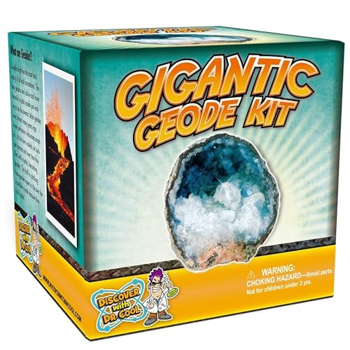 Break Open A Gigantic Geode – Break Your Own Large Geode with Crystals, Earth Science Kit for Kids to Learn Geology, Gifts for Rock Collectors, Cool Rocks for Boys and Girls