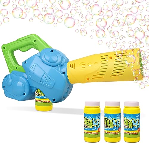 Duckura Bubble Leaf Blower for Toddlers, Kids Bubble Blower Machine with 3 Bubble Solution, Summer Outdoor Outside Game Activities Toy, Birthday Gifts Toys for Toddler Boys Girls Age 2 3 4 5+ Year