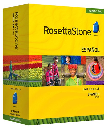 Rosetta Stone Homeschool Spanish (Spain) Level 1-5 Set including Audio Companion