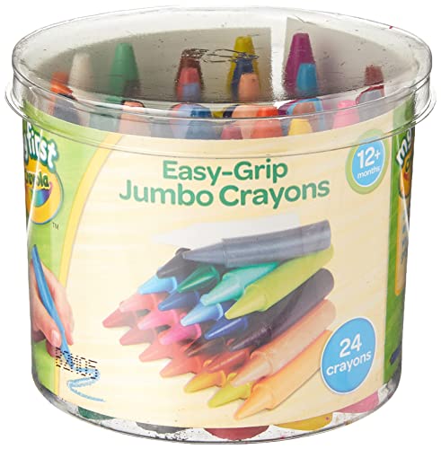 CRAYOLA MyFirst Jumbo Crayons - Assorted Colours (Pack of 24) | Easy-Grip Colouring Crayons Perfect for Toddlers Hands | Ideal for Kids Aged 12+ Months