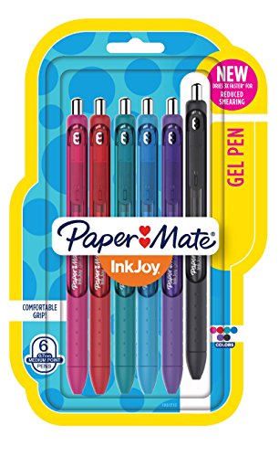 Paper Mate InkJoy Gel Pens, Medium Point, Assorted Colors, 6 Count
