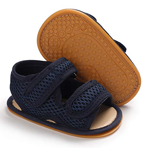 RVROVIC Baby Boys Girls Sandals Premium Soft Anti-Slip Rubber Sole Infant Summer Outdoor Shoes Toddler First Walkers (6-12 Months Infant, 1-Blue)