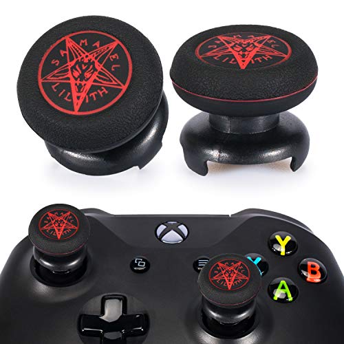Playrealm FPS Thumbstick Extender & Printing Rubber Silicone Grip Cover 2 Sets for Xbox Series X/S & Xbox One Controller(Demon Circle)