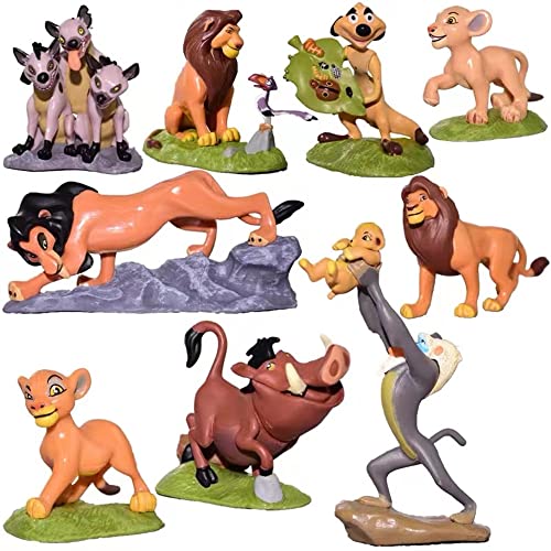 The Lion King - Action Figures Toys,Tales of Mufasa & Simba Perfect Lion King Toys, 2-4 inches Mini Figurines Toy Set (9 Pcs)