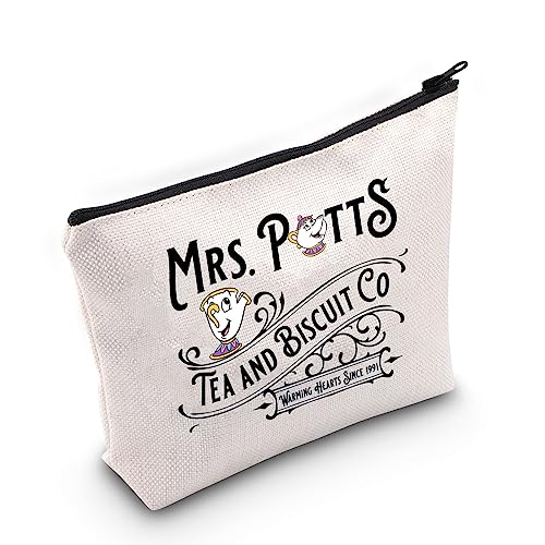 POFULL Beauty Fairytale Movie Inspired Gifts Mrs Potts Tea And Biscuit Co Cosmetic Bag For Fan (MRS POT Cosmetic Bag)