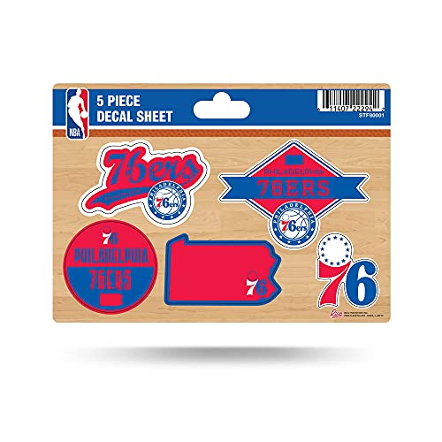 Rico Industries NBA Philadelphia 76ers 5-Piece Die-Cut Decal Sheet