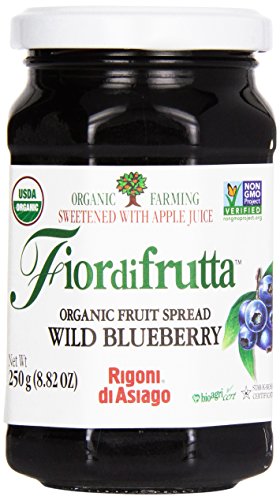 Rigoni di Asiago Fiordifrutta Organic Fruit Spread, Wild Blueberry, 8.82 Ounce