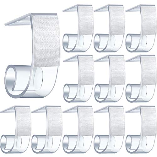 Boao 25 Pieces Table Skirting Clips SMC Model Plastic Tablecloth Clips for Table 1.5-2 Inch with Hook and Loop for Meeting Party Indoor Outdoor Events
