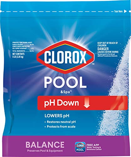 Clorox Pool&Spa Swimming Pool pH Down, Lowers pH, Protects Against Eye and Skin Irritation, 5LB (Pack of 1)