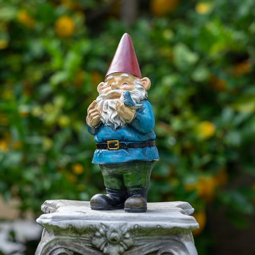 Alpine Corporation WAC406 with Bird Yard Statue Decoration Tall Outdoor Garden Gnome, 12', Multicolor
