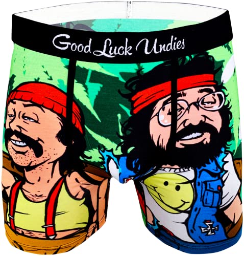 Good Luck Undies Men's Cheech & Chong, On Counch Boxer Brief Underwear, Medium